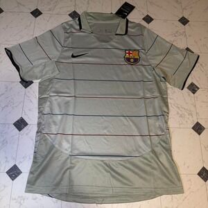 Nike FC Barcelona Away Jersey Grey Dri-FIT Soccer Shirt Size L NWT